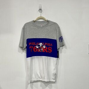 NBA Color Block Ben Franklin Philadelphia 76ers Sixers Tee T-Shirt Size Mens M